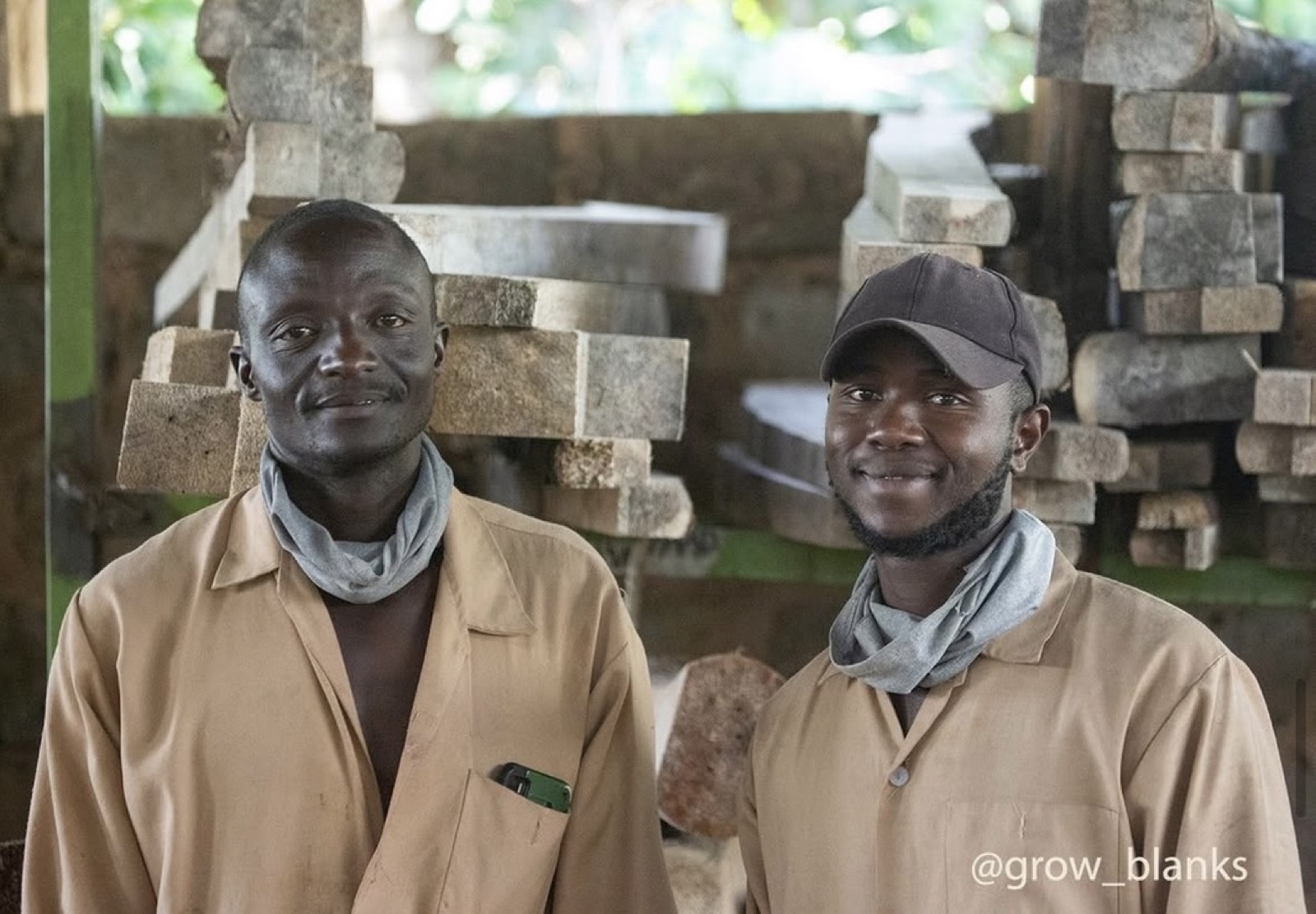Workers at the Kenyan sisal estate where the agave is grown and the board cores are made